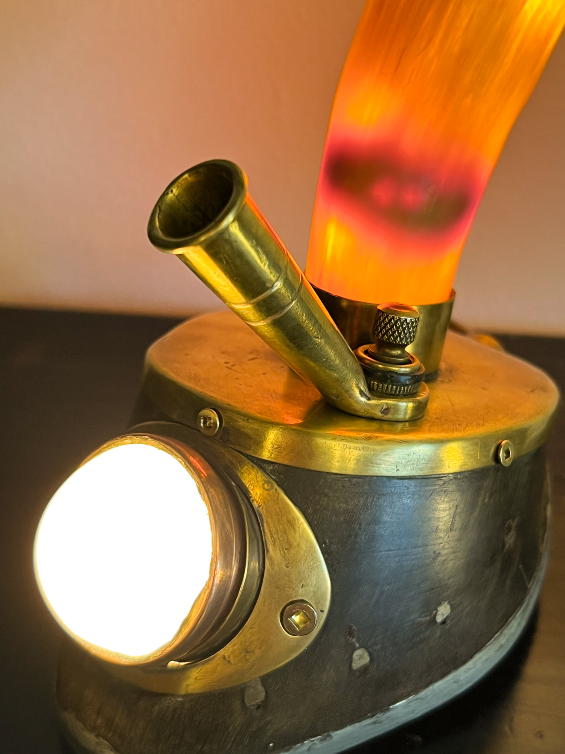 Antique Horse Hoof Pen Holder/Lamp Combo