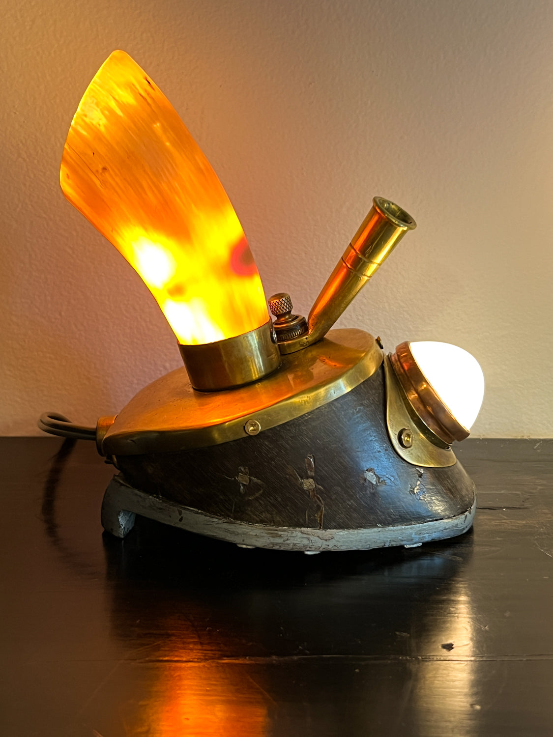 Antique Horse Hoof Pen Holder/Lamp Combo
