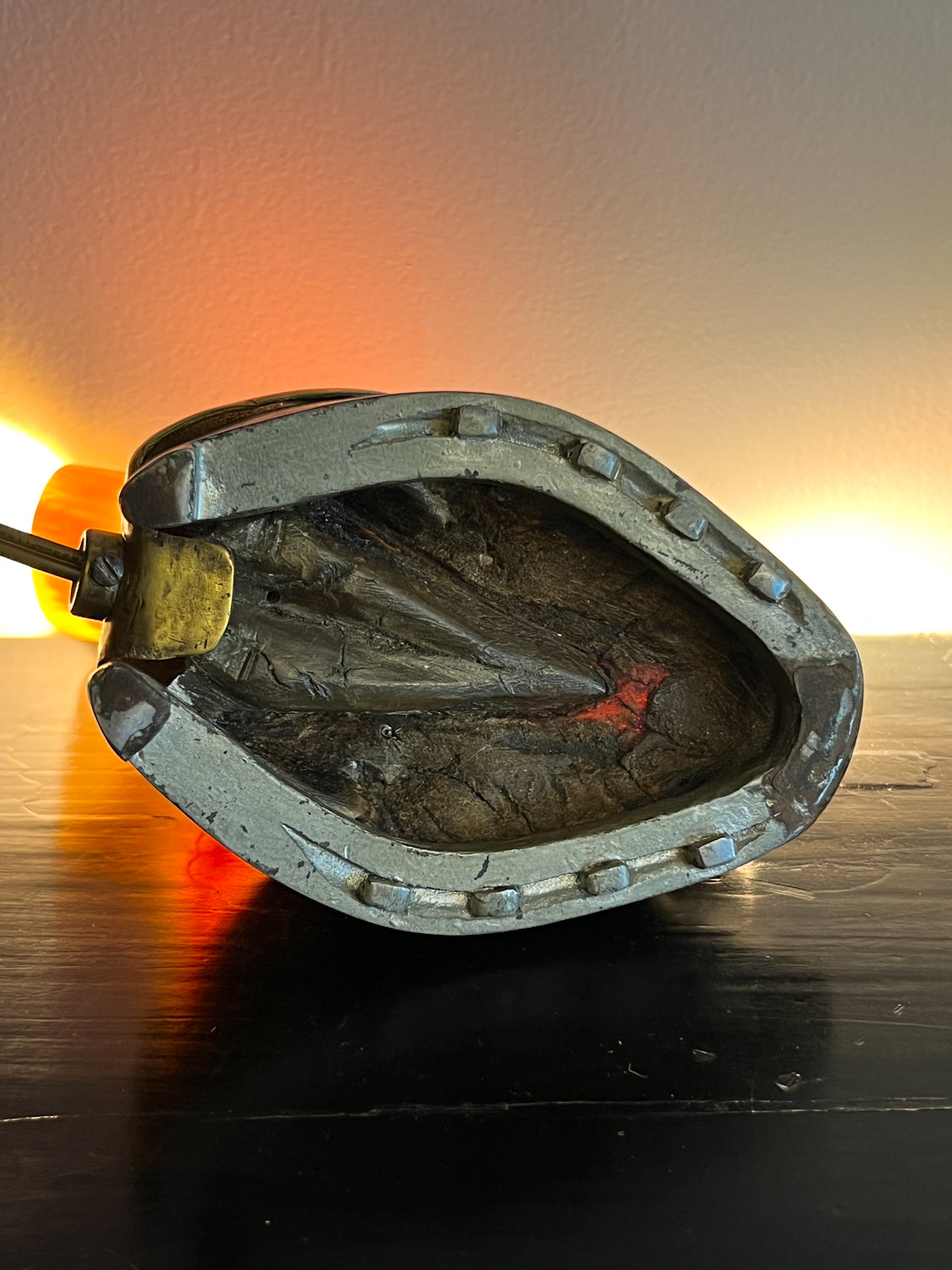 Antique Horse Hoof Pen Holder/Lamp Combo